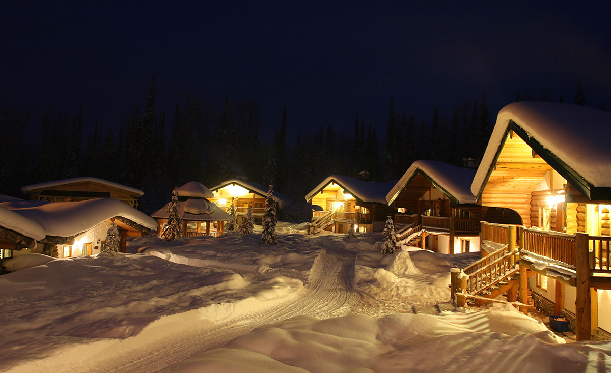 Chalets im Skigebiet